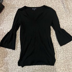 preppy black ruffle sweater